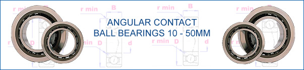 Angular Contact Ball Bearings 10-50 mm