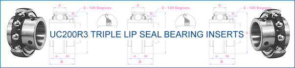 UC200 R3 Triple Lip Seal Bearing Insert