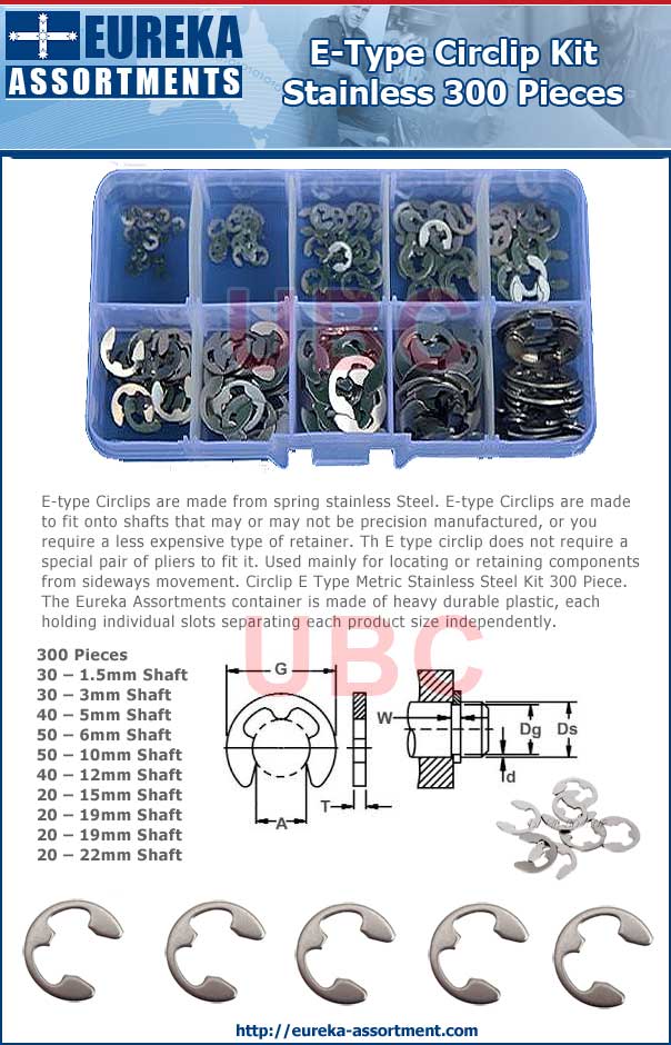 Circlip E Type Kit Stainless