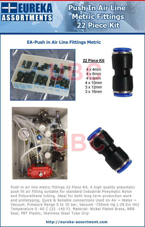 Push in Air Line Metric Fittings