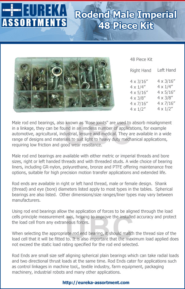 Rod End Male Imperial Kit