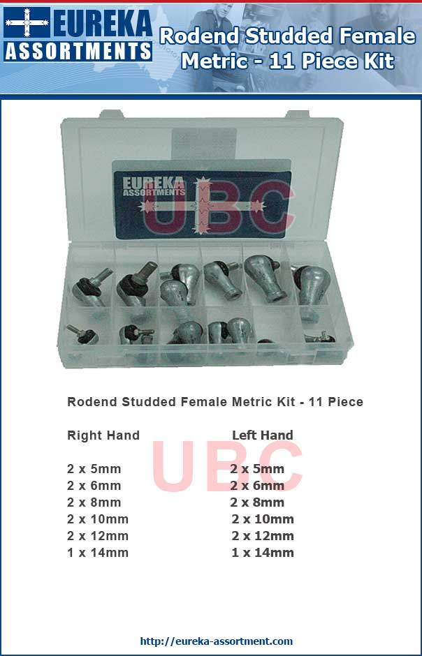 Rod End Studded Female Metric Kit