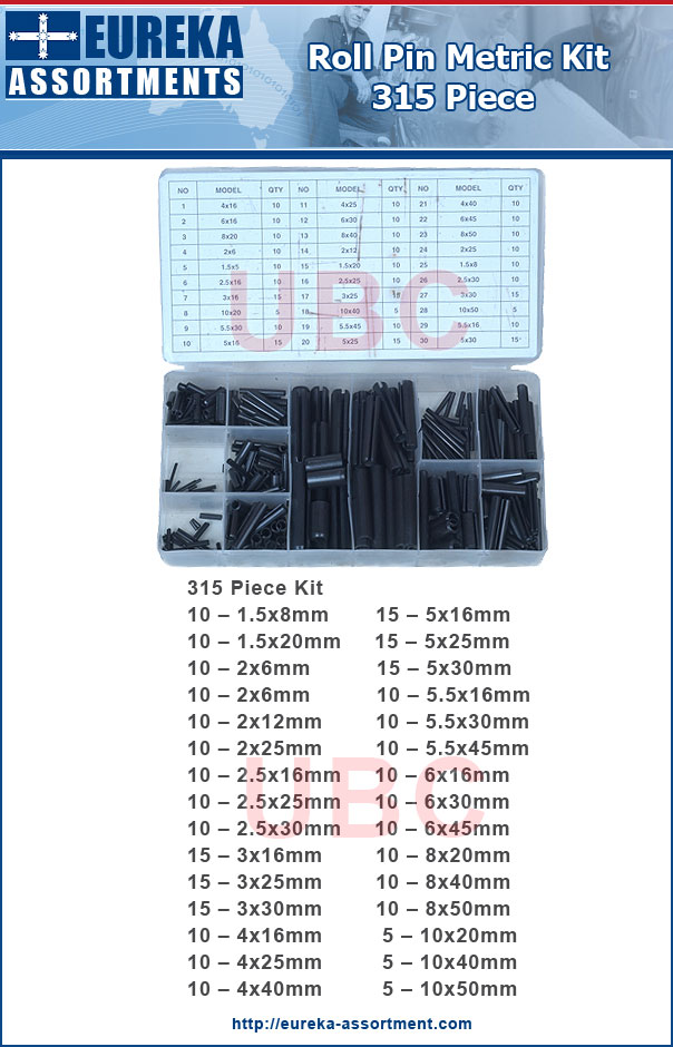 Roll Pin Metric Kit