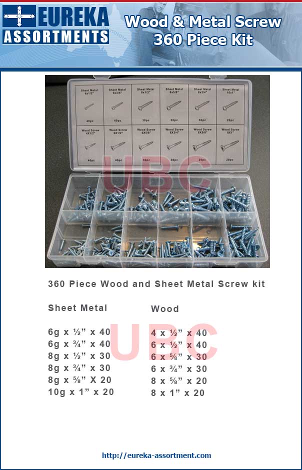 Wood and Sheet Metal Screws Kit